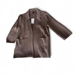 Quince Women's Brown Blazer Cardigan